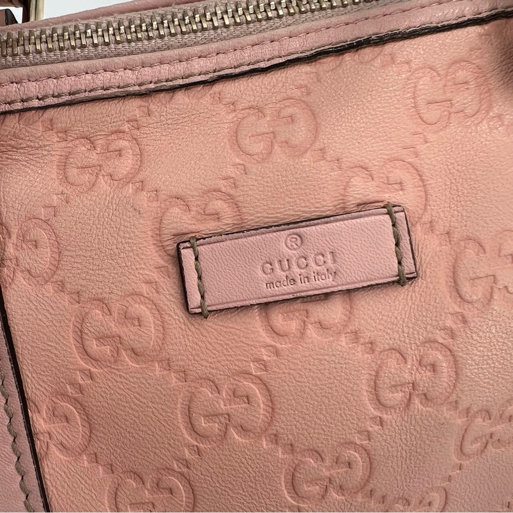 GUCCI GG Small Joy Boston Bag Guccissima Leather Powder/Baby Pink Authentic - Picture 3 of 17